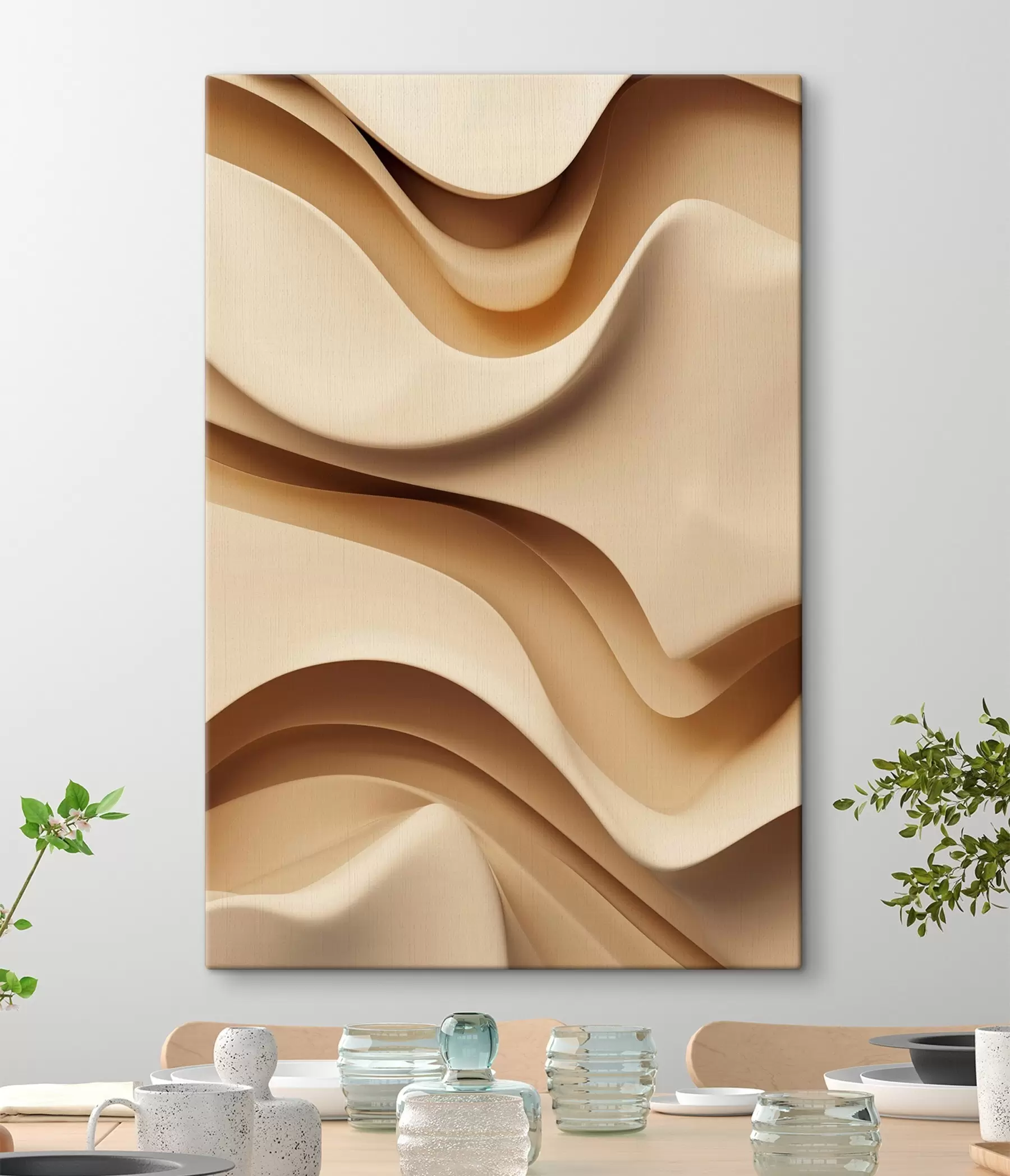 Wandbilder Abstrakte Wellen, zeitgenössische Innenarchitektur s48586