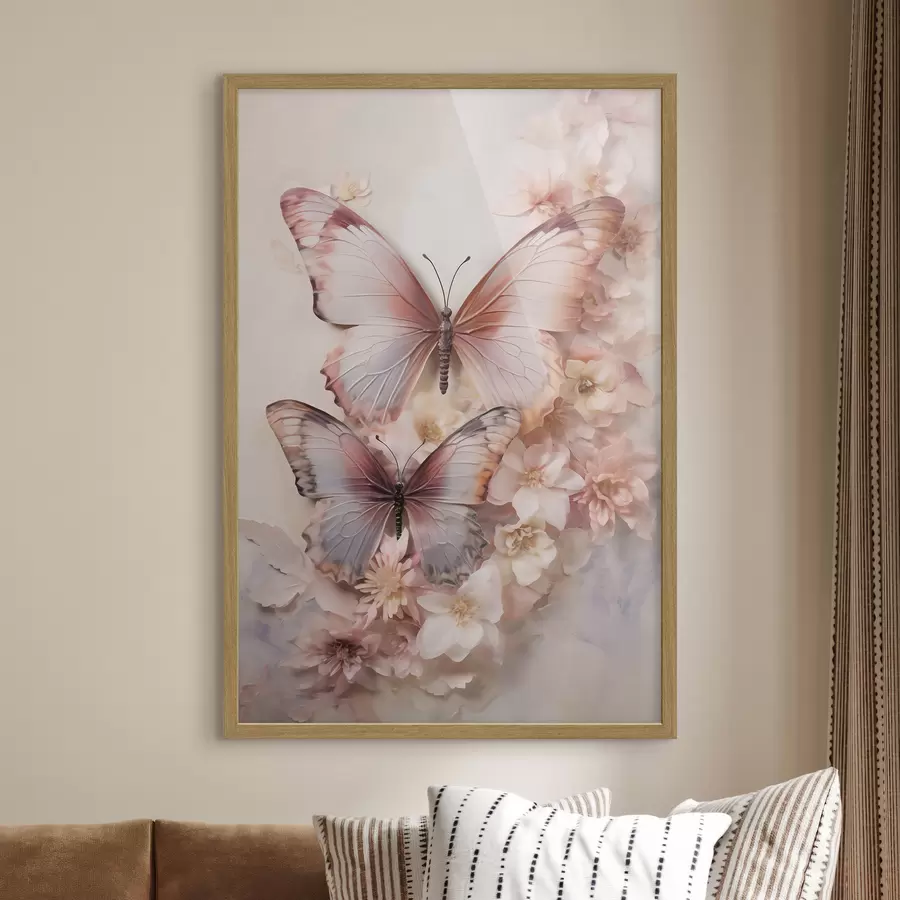 Fototapete Blumen und Schmetterlinge f48565