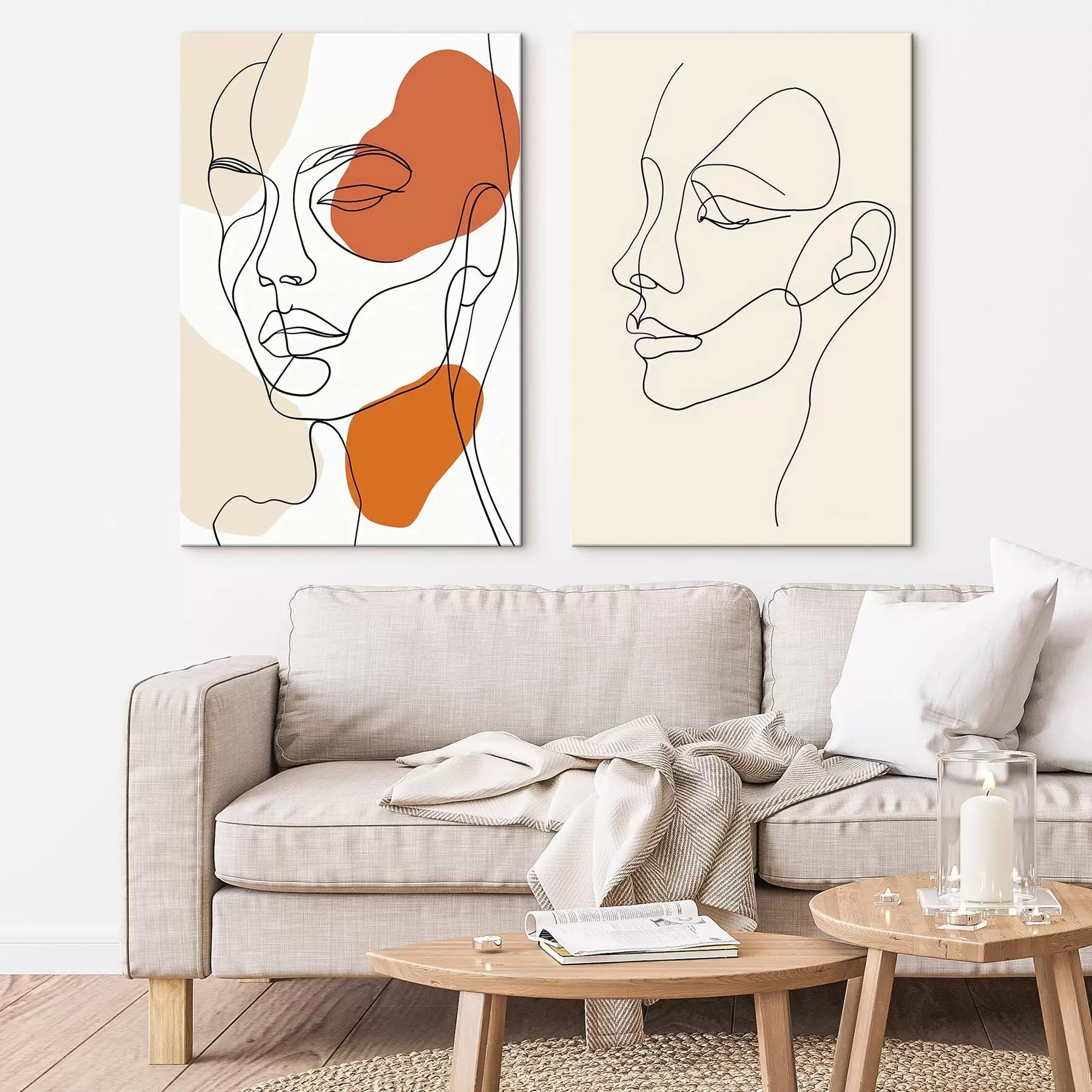 Wandbilder Abstrakte Gesichter, moderner Minimalismus m30270