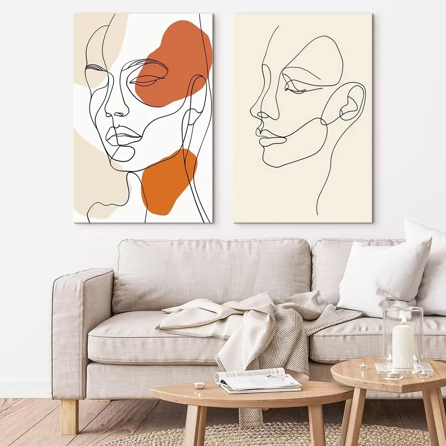 Wandbilder Abstrakte Gesichter, moderner Minimalismus m30270