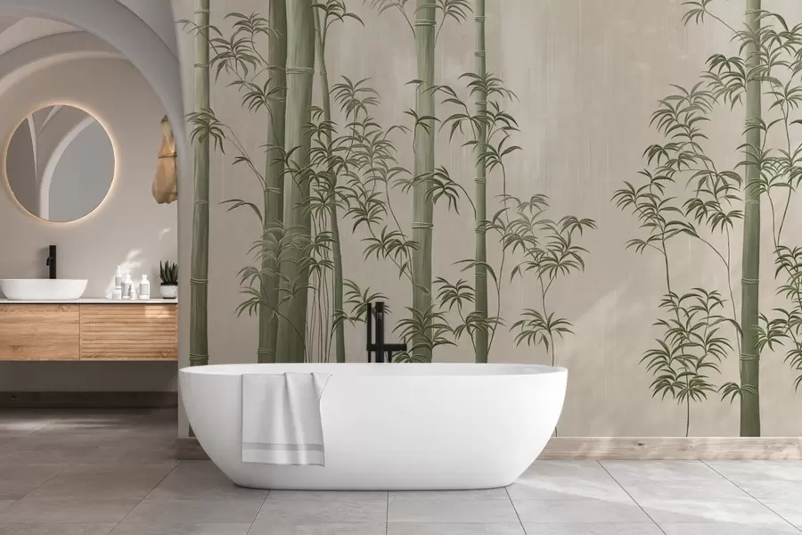 Fototapete Hellgrüner Bambus w05120v1