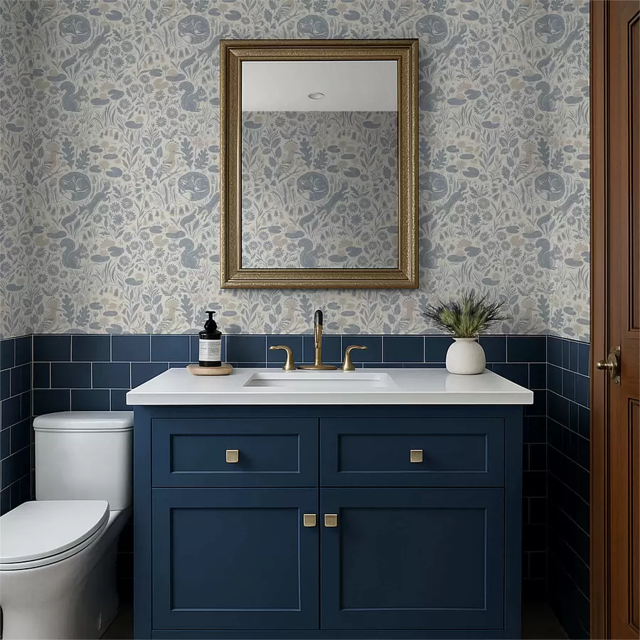 Fototapete Dekoratives Muster mit Waldtieren a01158