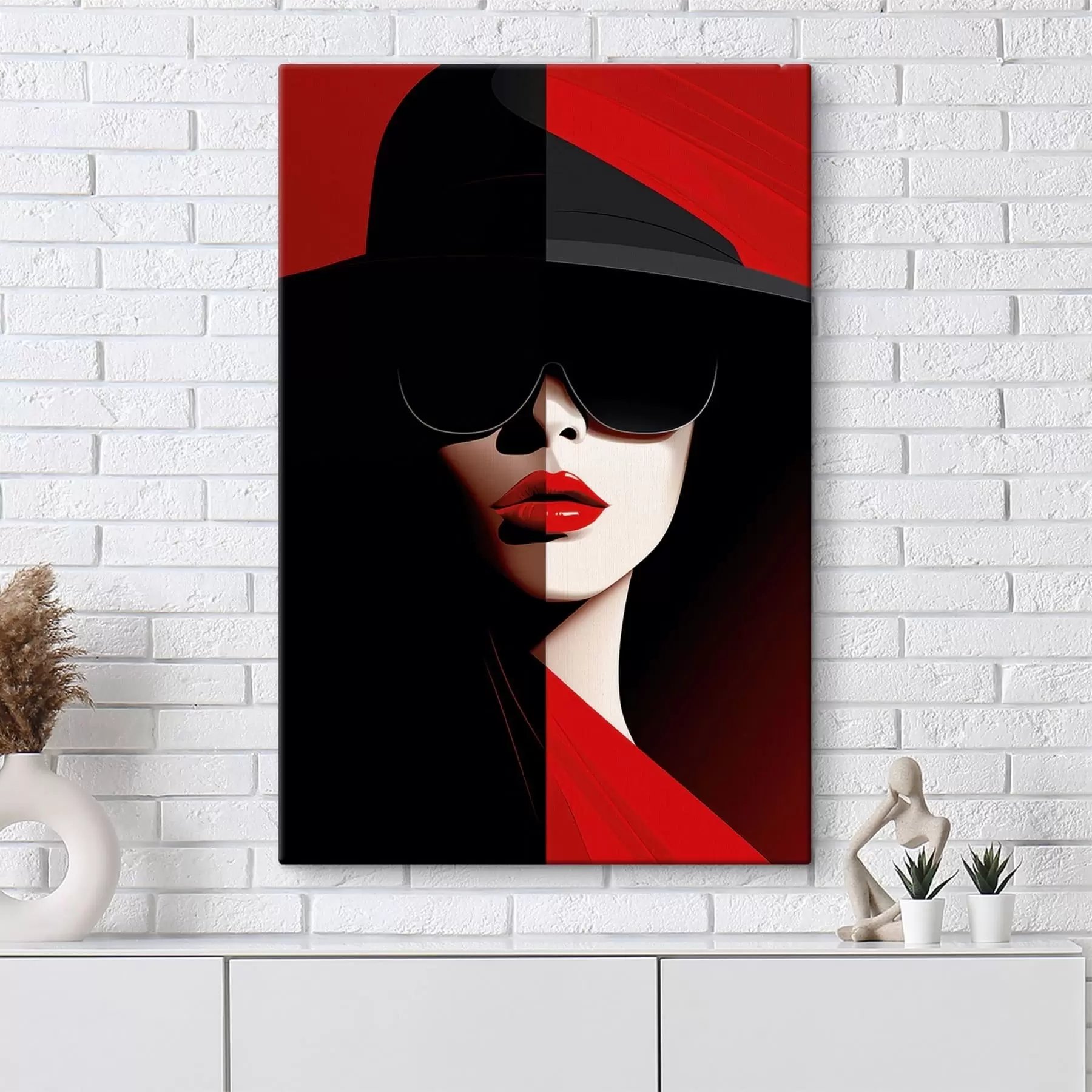 Wandbilder Frau mit Hut s48649