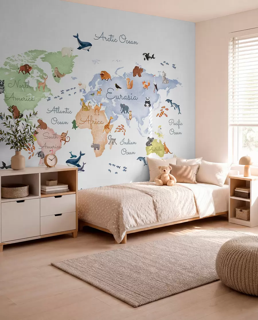 Fototapete Pastellatlas auf Englisch c00012en