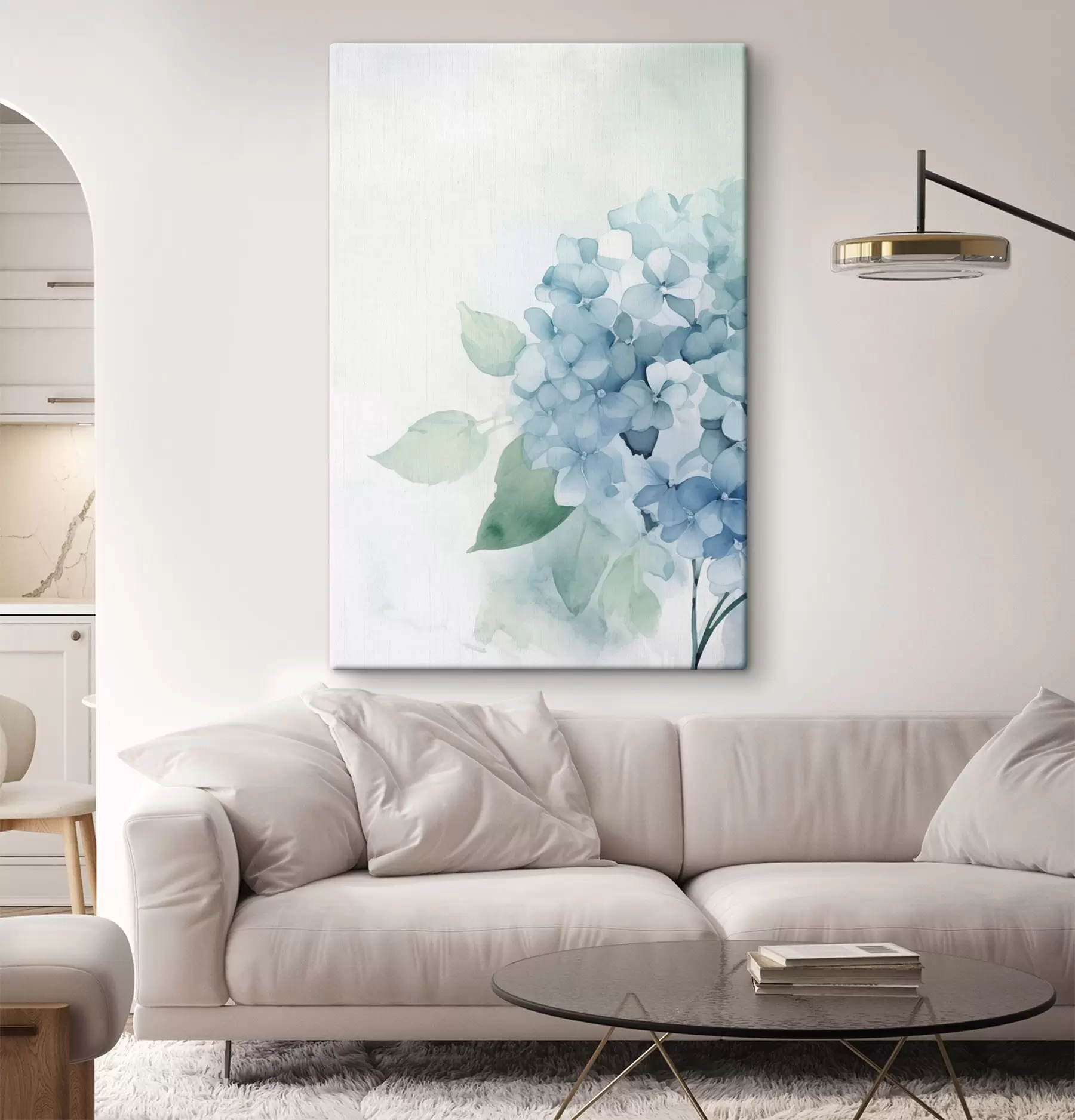 Wandbilder Hortensienblüten in Pastelltönen s48636