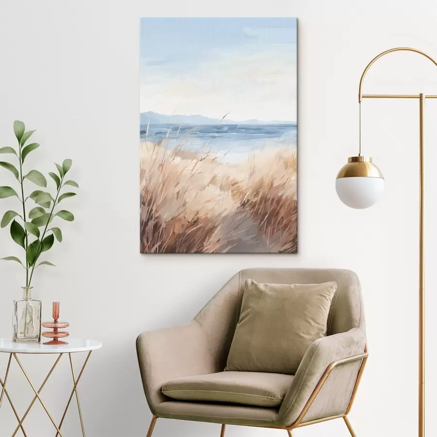 Wandbilder Nachbildung einer Küstenlandschaft in der Malerei s48678