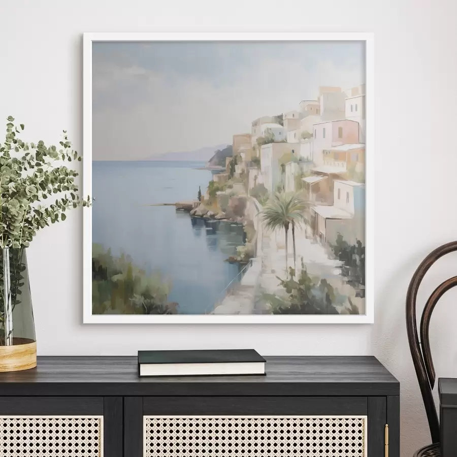 Fototapete Stadtansicht am Meer, nach einem Gemälde f48674