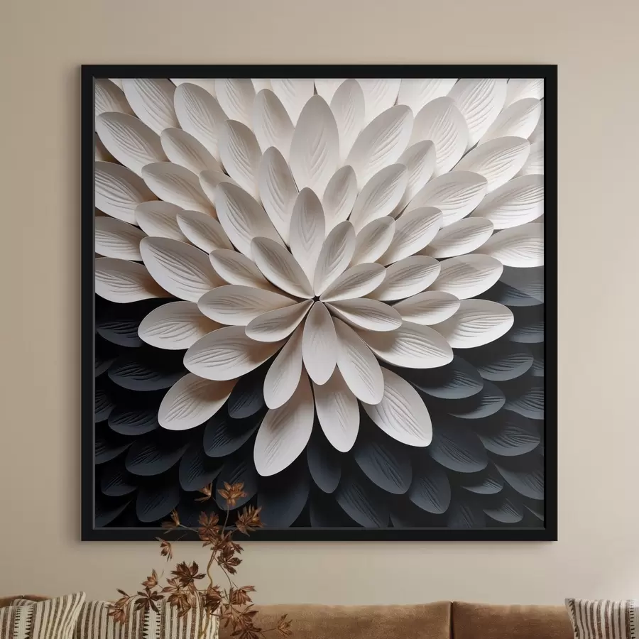 Fototapete Abstrakte Blume aus vielen leicht geschichteten Blütenblättern f48605