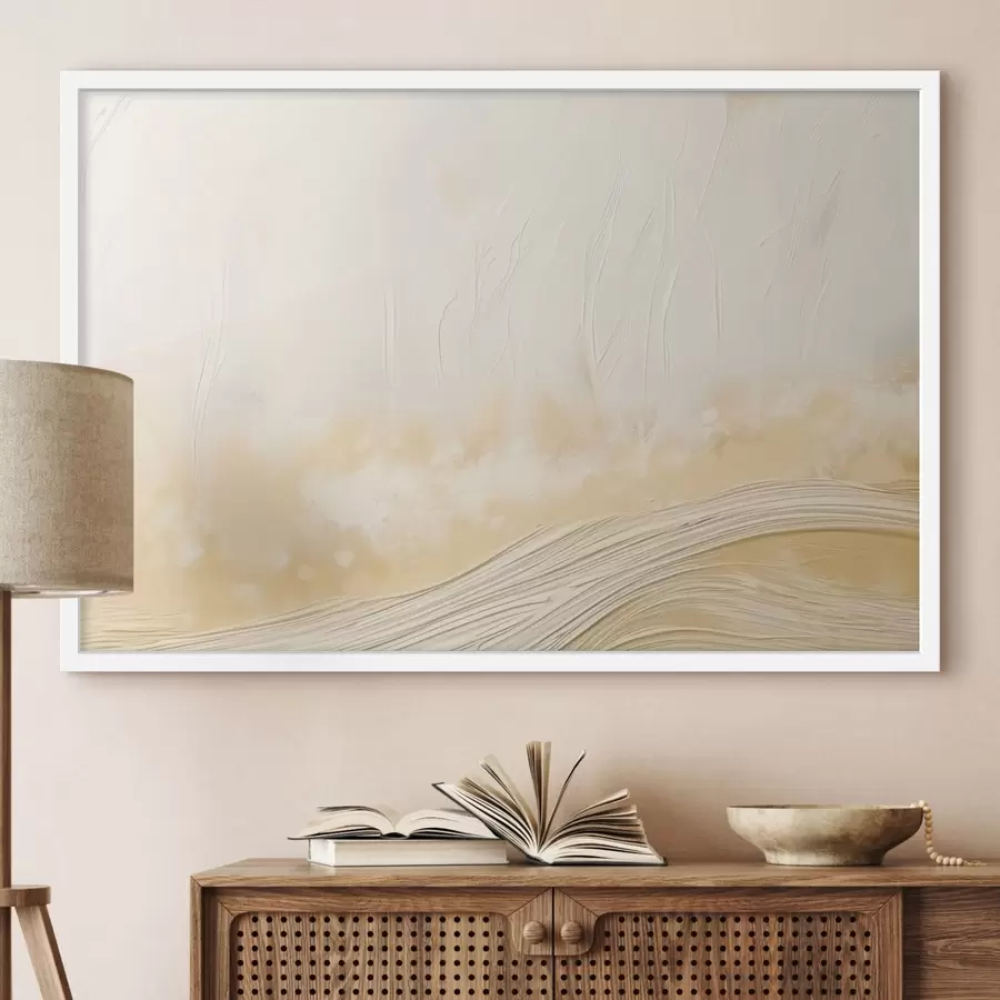 Fototapete Abstrakte Landschaft mit sanften Wellen und hellen Farbtönen f48617