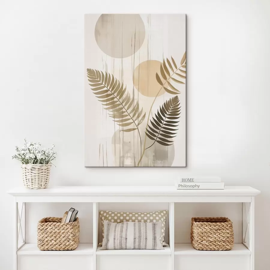 Wandbilder Eine Abstraktion mit Blattzweigen s48662