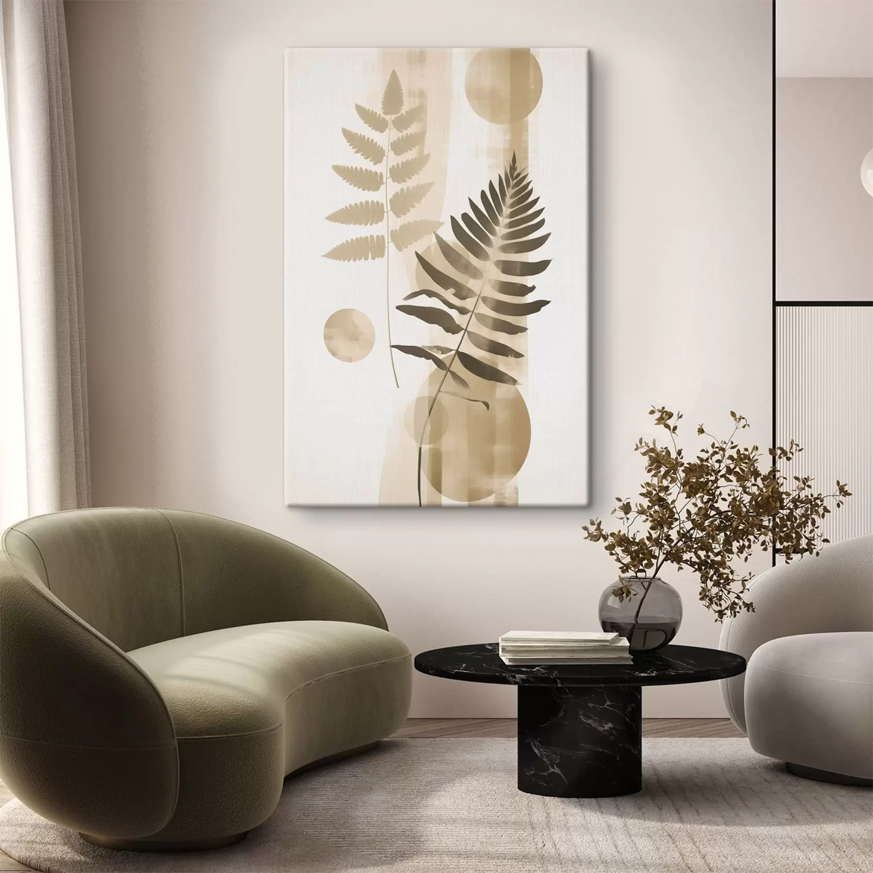 Wandbilder Eine Abstraktion mit Blattzweigen s48663