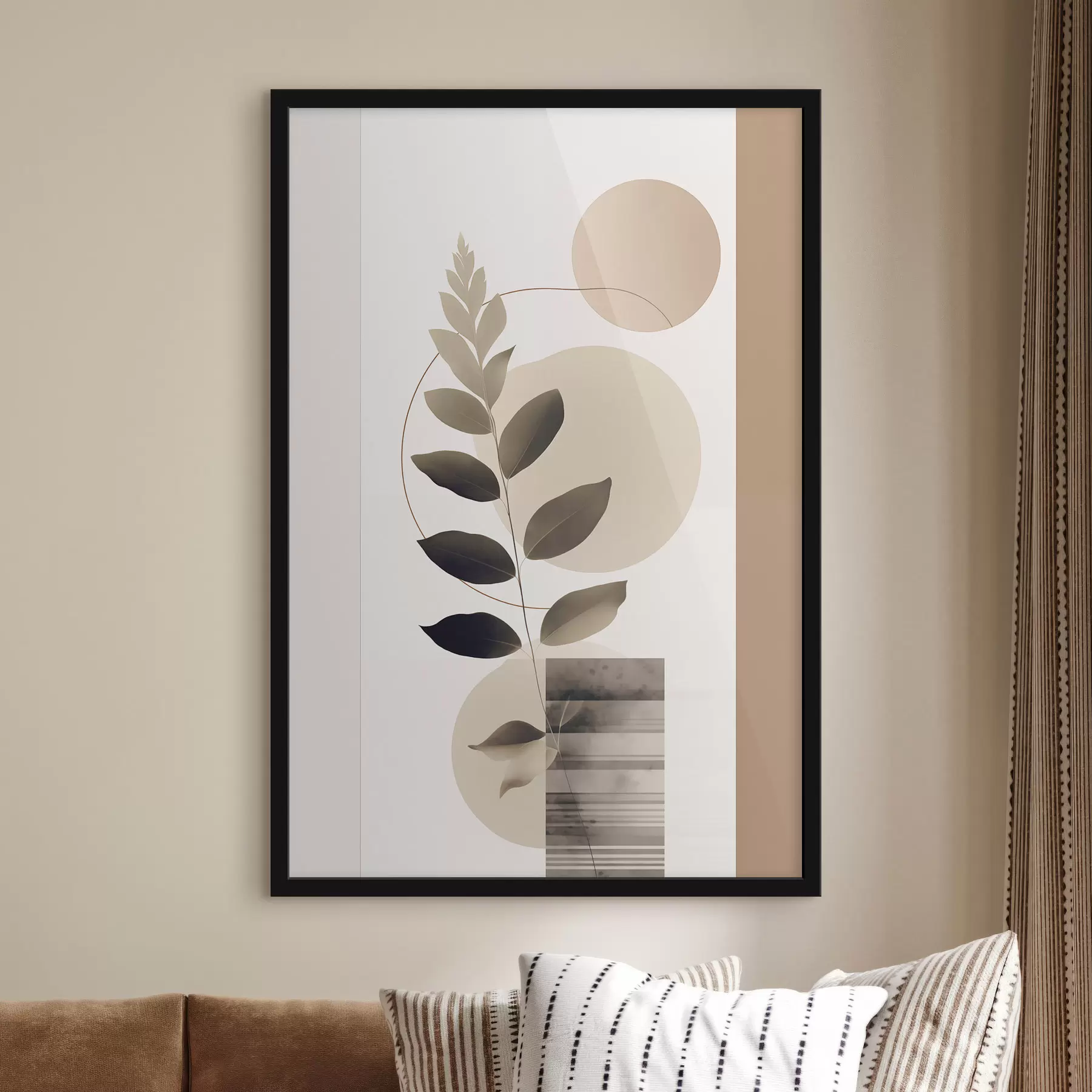 Fototapete Abstrakte botanische Blätter mit Formen f48669