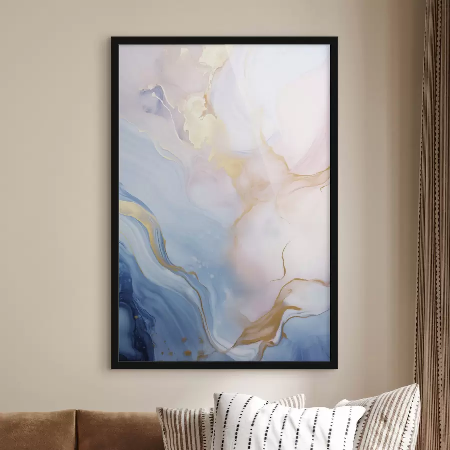 Fototapete Abstrakte, strukturierte Fluid-Art mit wirbelnden Mustern in Rosa- und Blautönen f48730