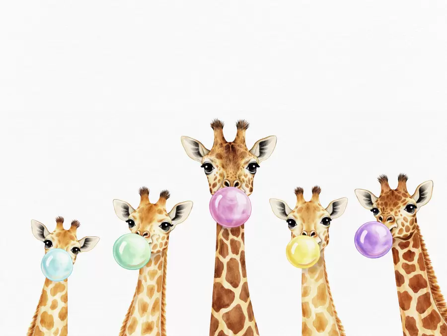 Fototapete Giraffen mit Kaugummi w05492