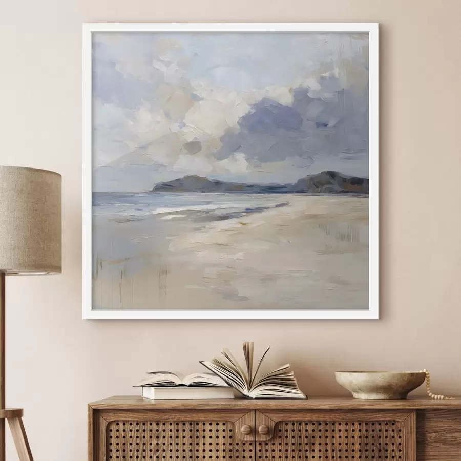 Fototapete ein malerischer Strand und Berge f48791