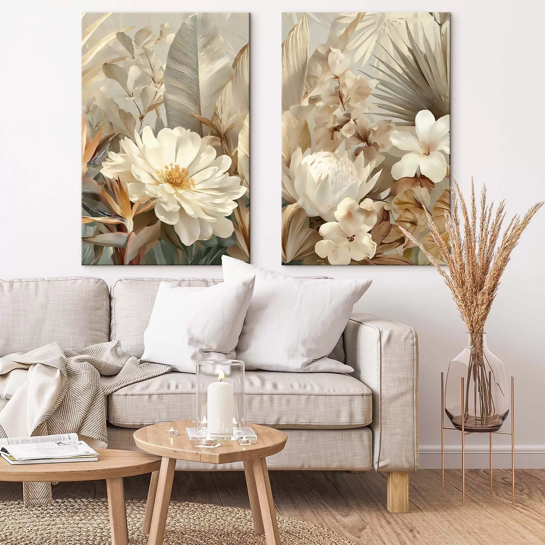 Wandbilder Tropisches Dickicht und Blumen m30385