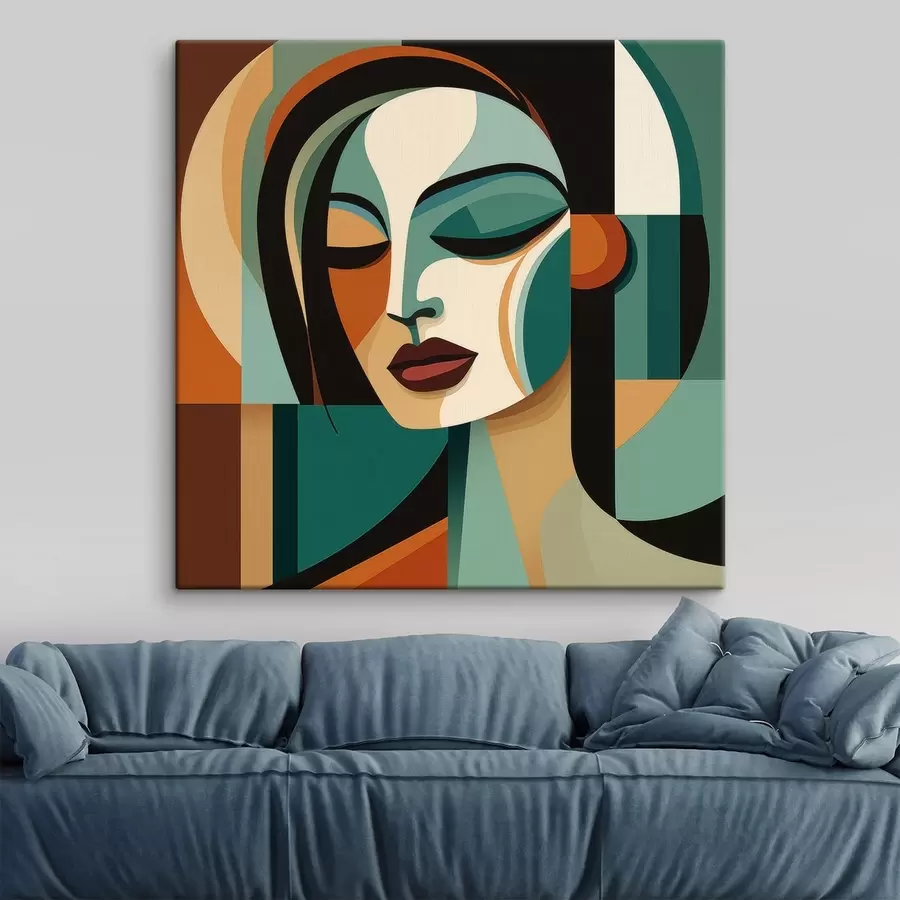 Wandbilder Frauenporträt im geometrischen Stil s48952