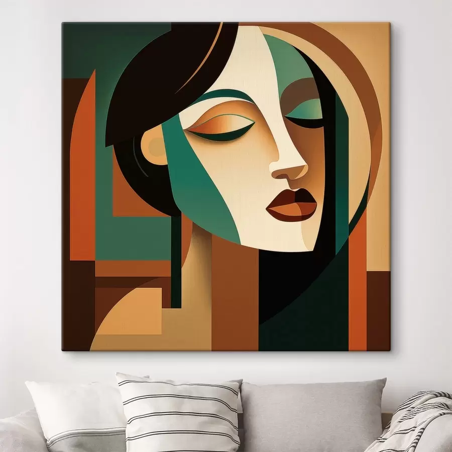 Wandbilder Frauenporträt im geometrischen Stil s48953