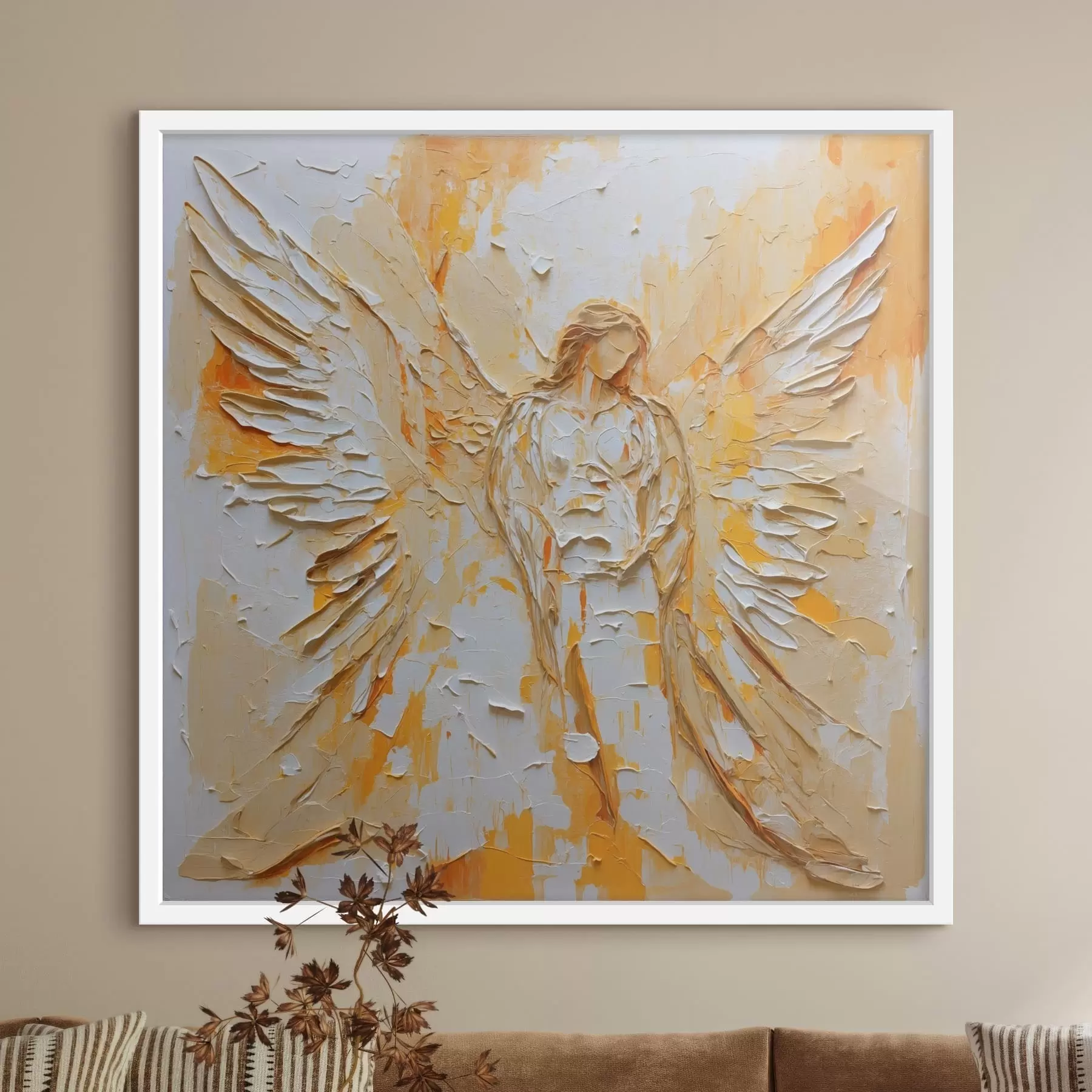 Fototapete Engelfigur im Impasto-Stil mit Flügeln f48808