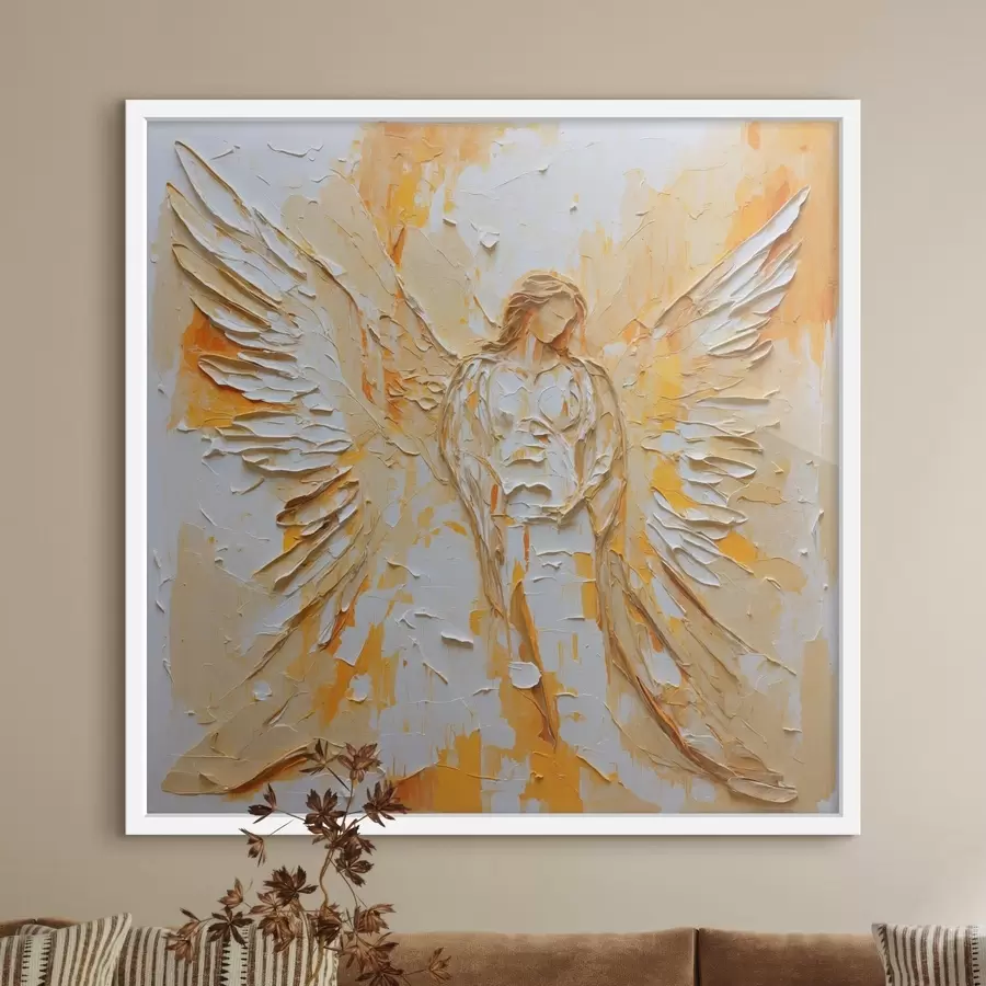 Fototapete Engelfigur im Impasto-Stil mit Flügeln f48808