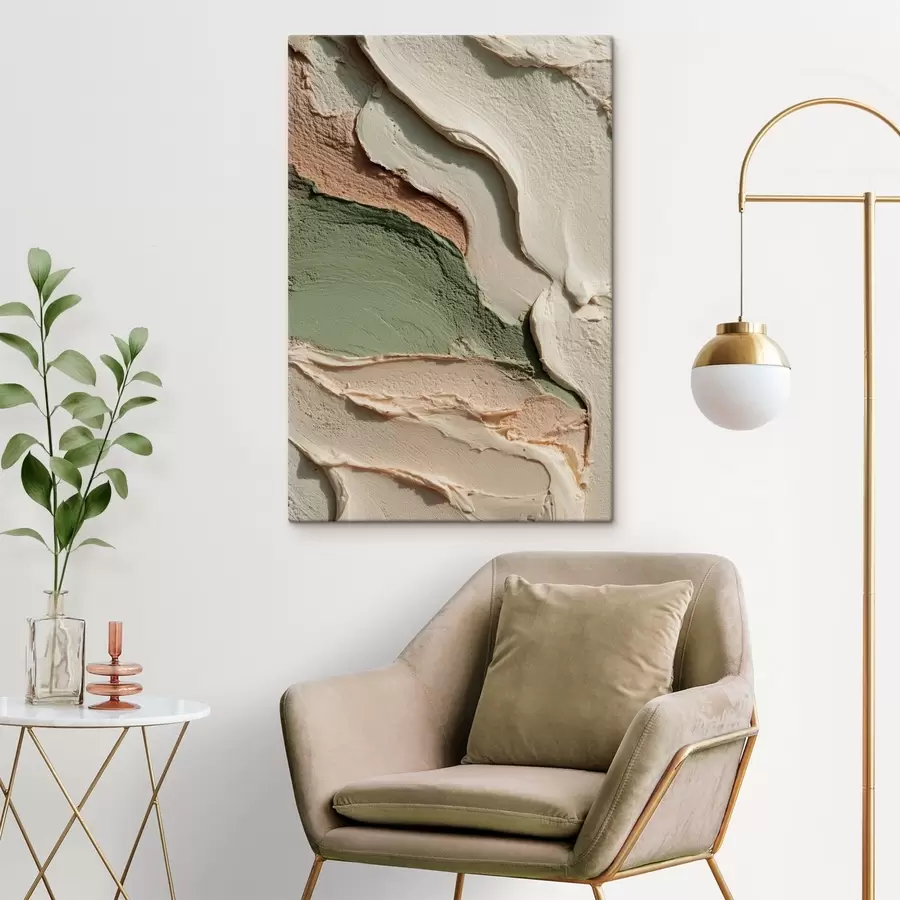Wandbilder Abstrakte Pinselstriche im Impasto-Stil in natürlichen Farbtönen s48798