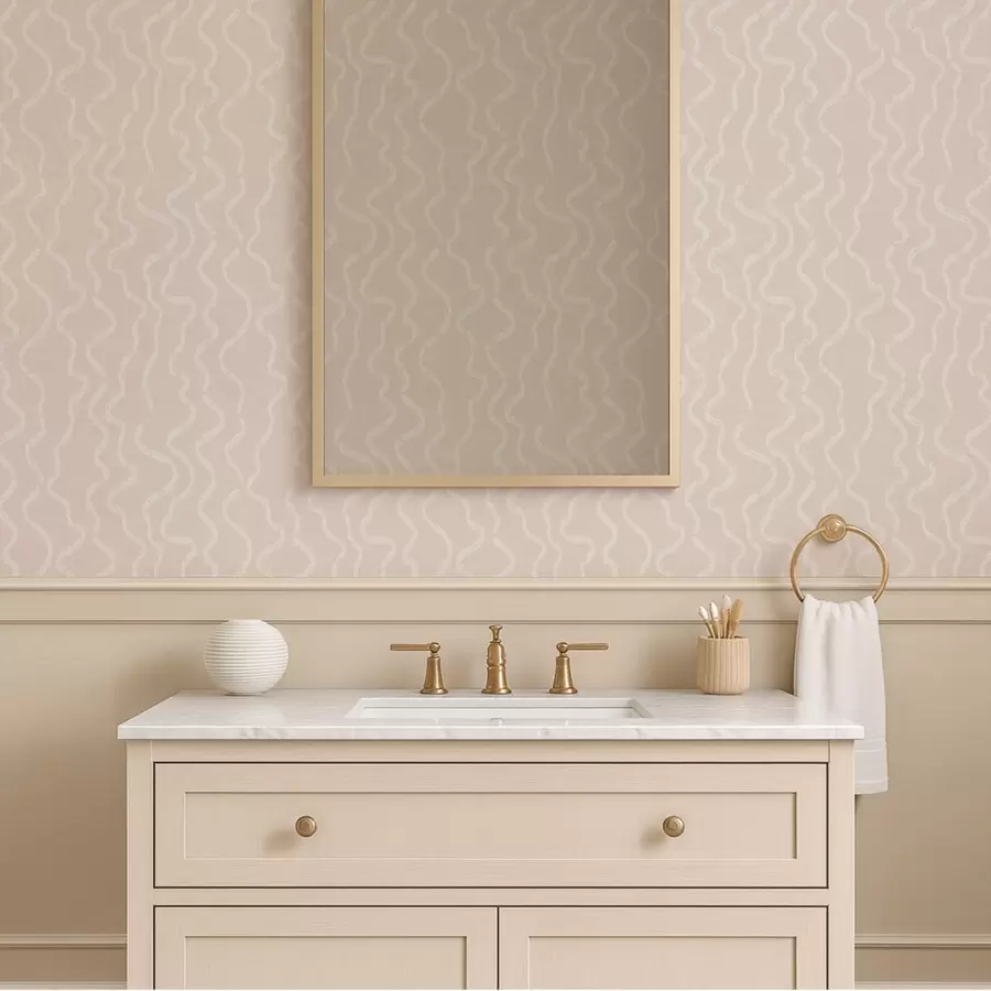 Fototapete Wellenförmiges Lichtmuster auf beigem Hintergrund a01167