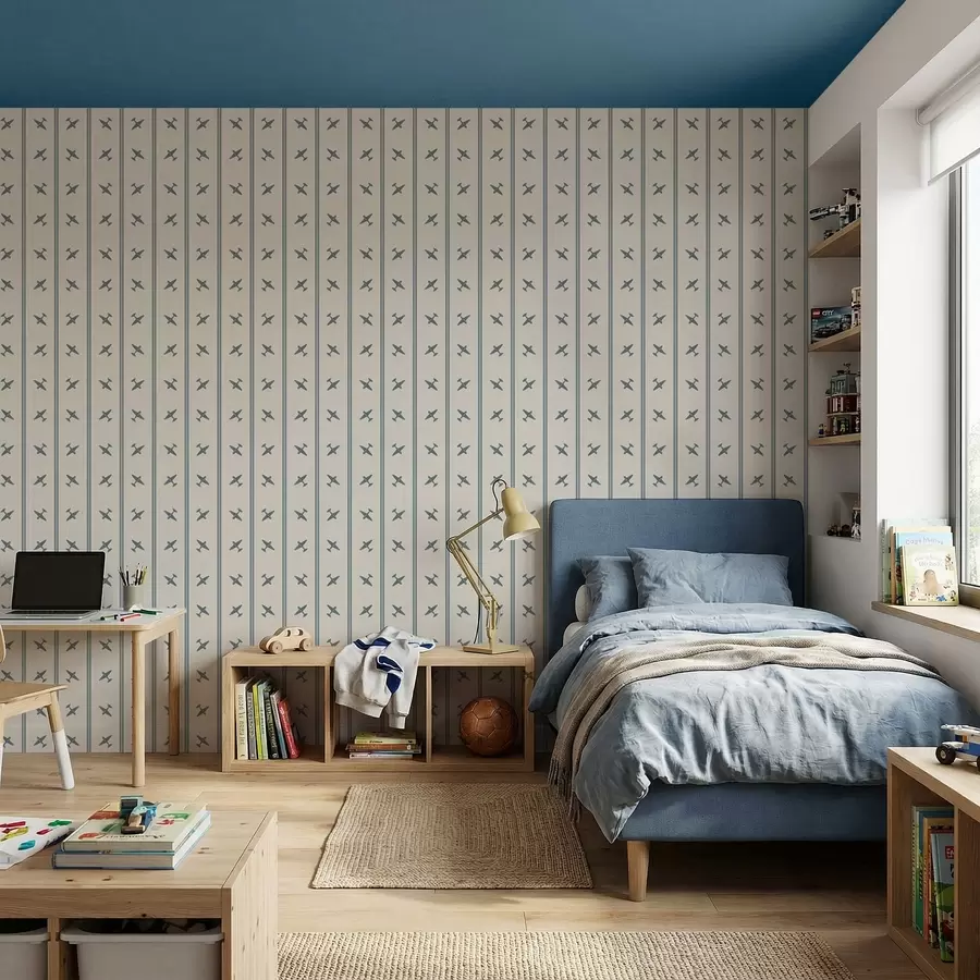 Fototapete Flugzeuge mit blau gestreiftem Muster a01170