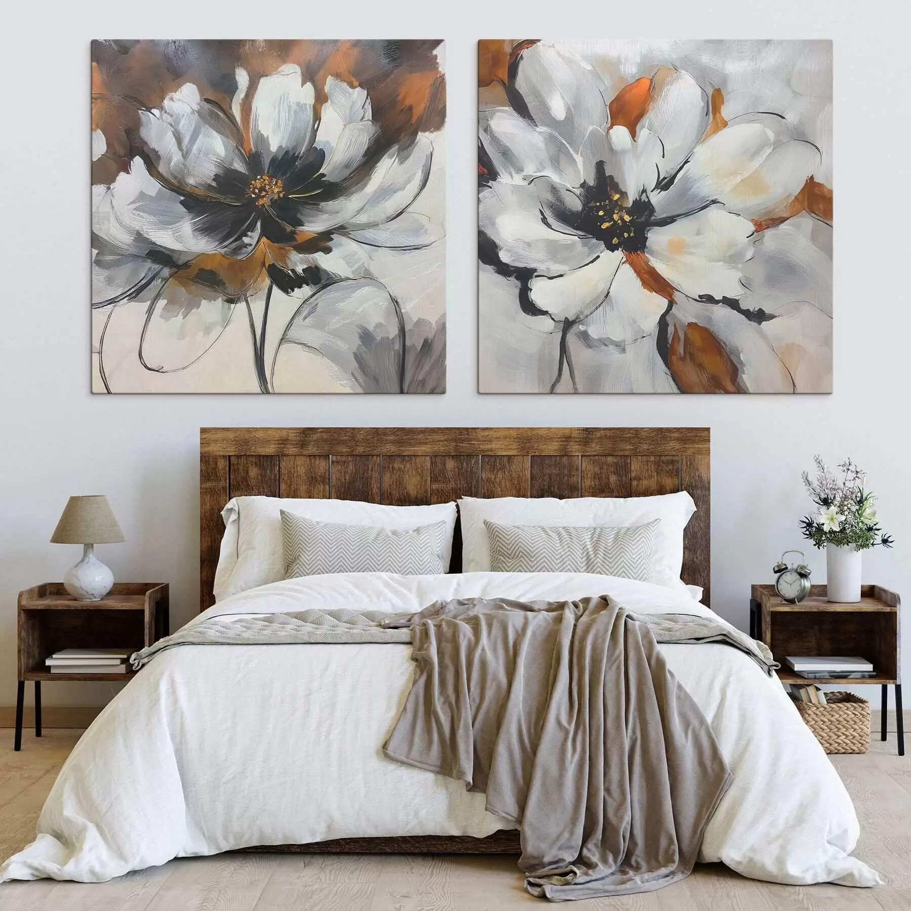Wandbilder Abstraktion mit einer Blume m30389
