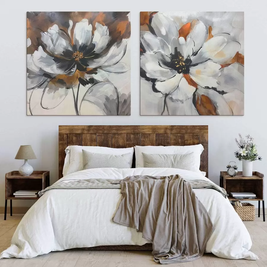 Wandbilder Abstraktion mit einer Blume m30389