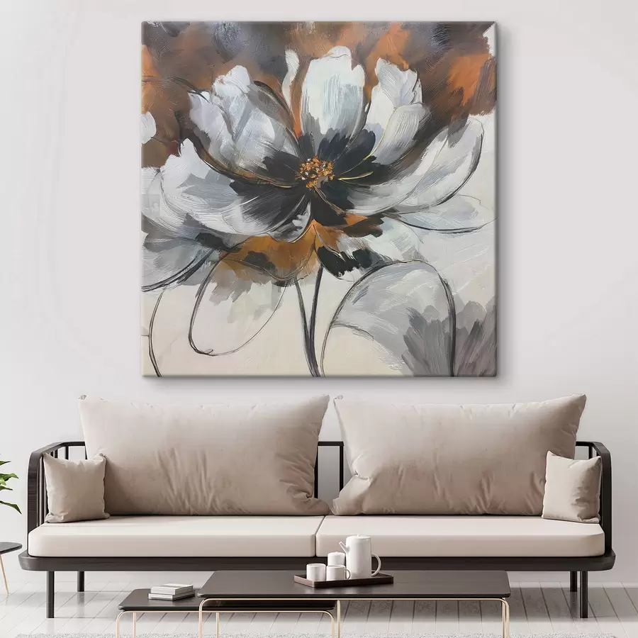 Wandbilder Abstraktion mit einer Blume s48696