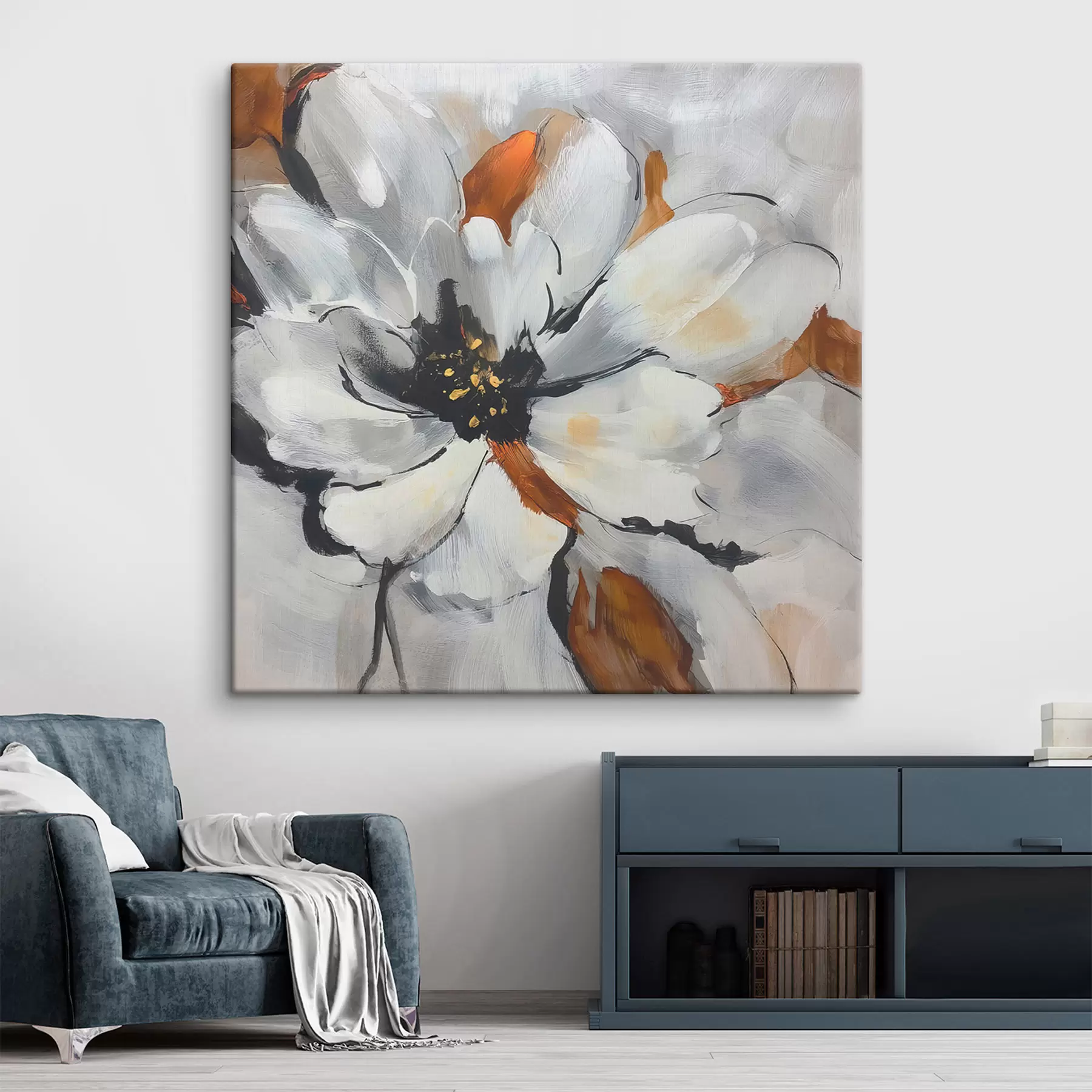 Wandbilder Abstraktion mit einer Blume s48697