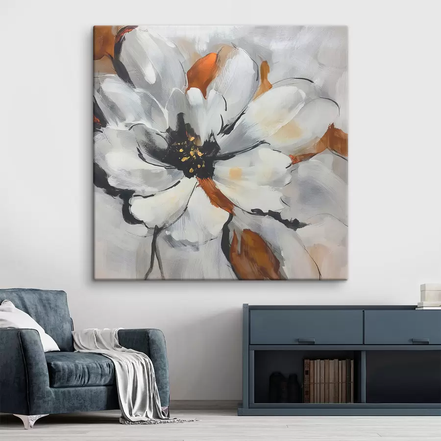 Wandbilder Abstraktion mit einer Blume s48697