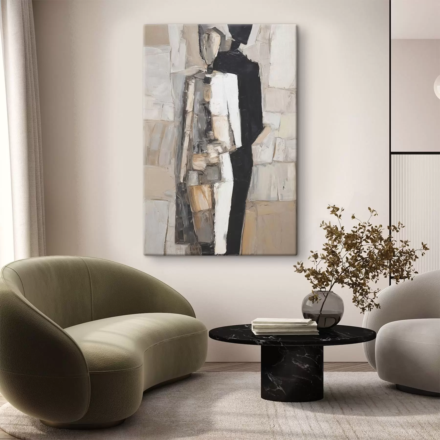 Wandbilder Abstrakte Silhouetten eines Paares s48924