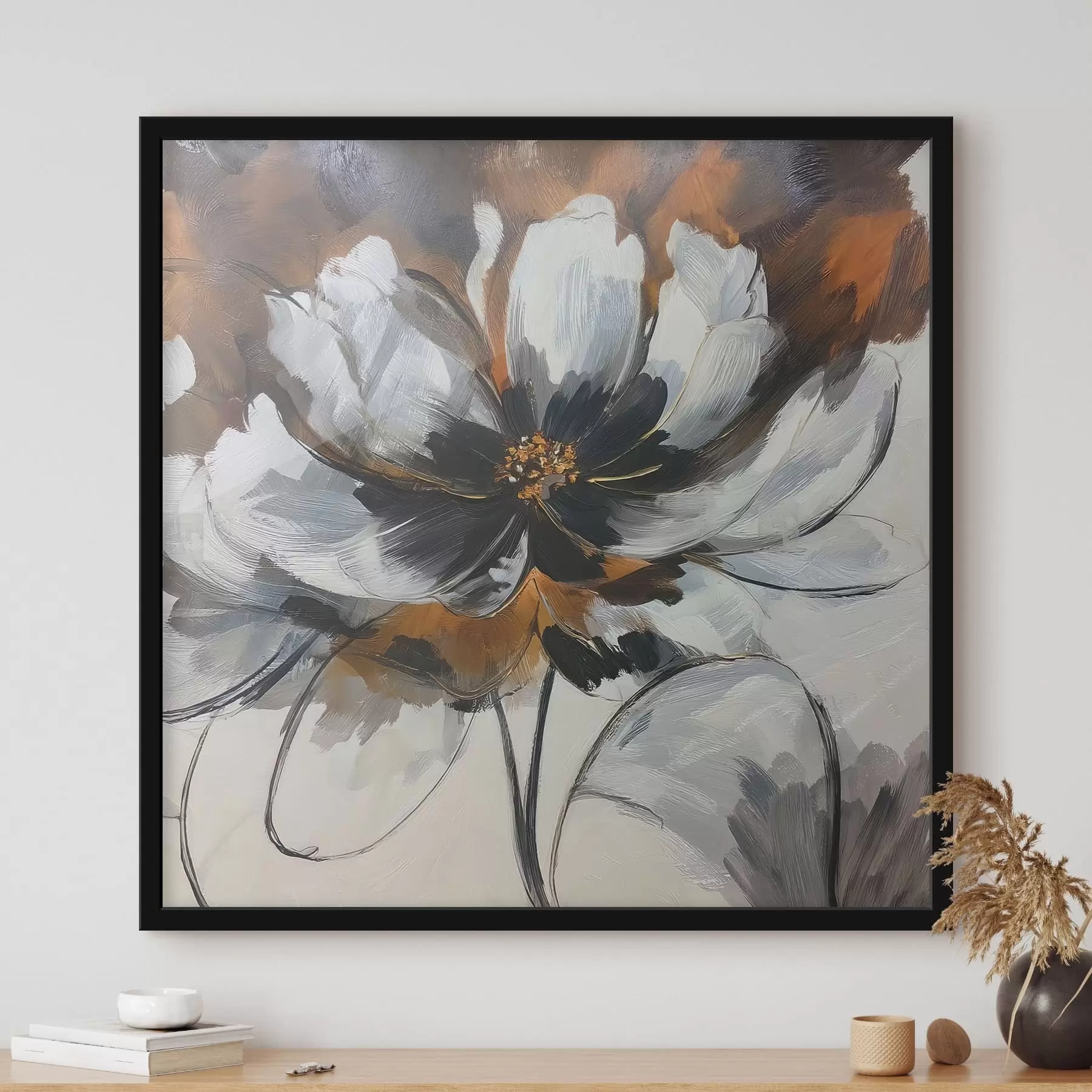 Fototapete Abstraktion mit einer Blume f48696