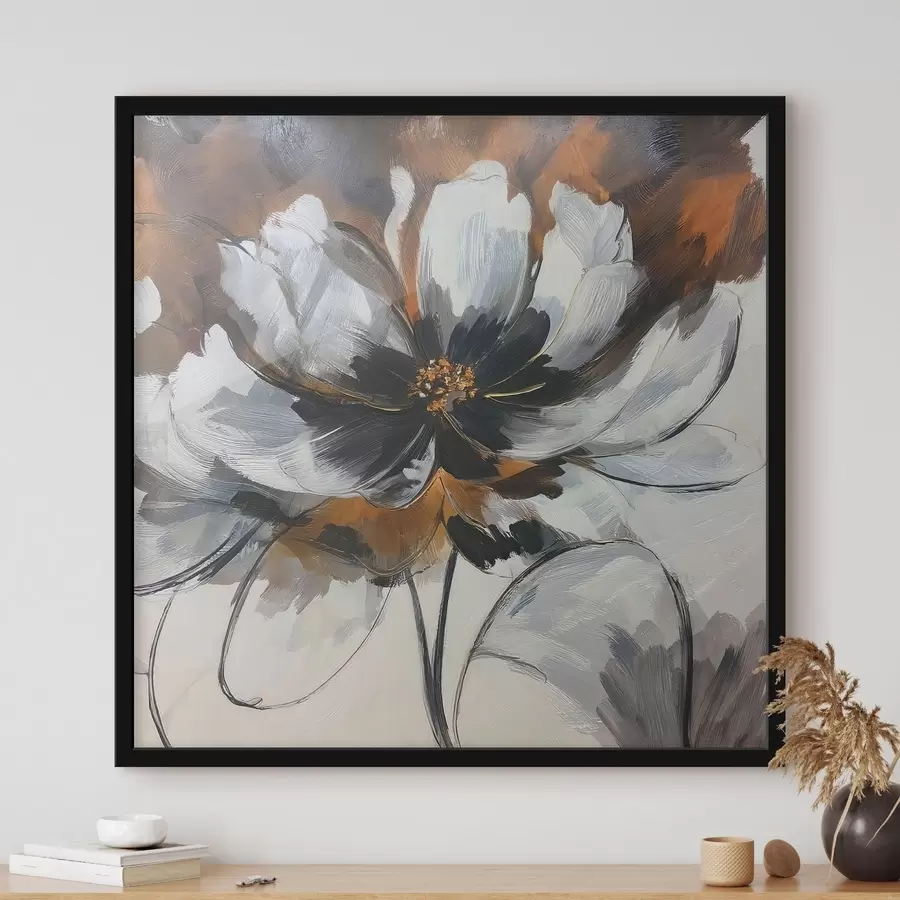 Fototapete Abstraktion mit einer Blume f48696