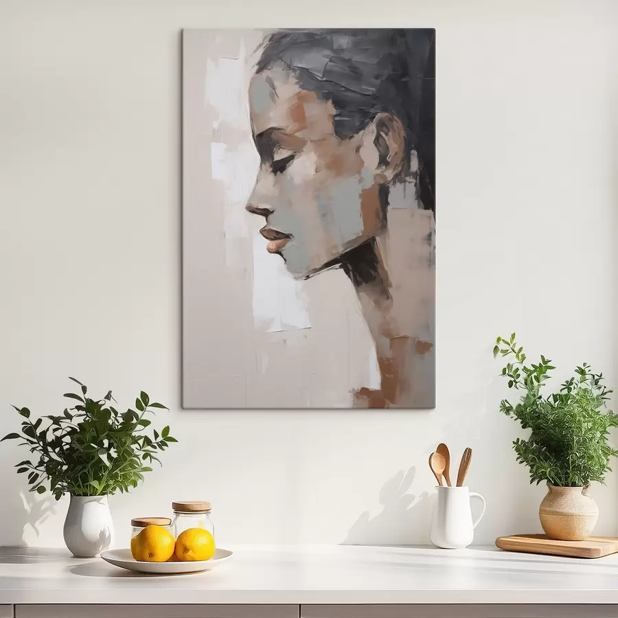 Wandbilder Abstrakte weibliche Porträtimitation einer Malerei s48976