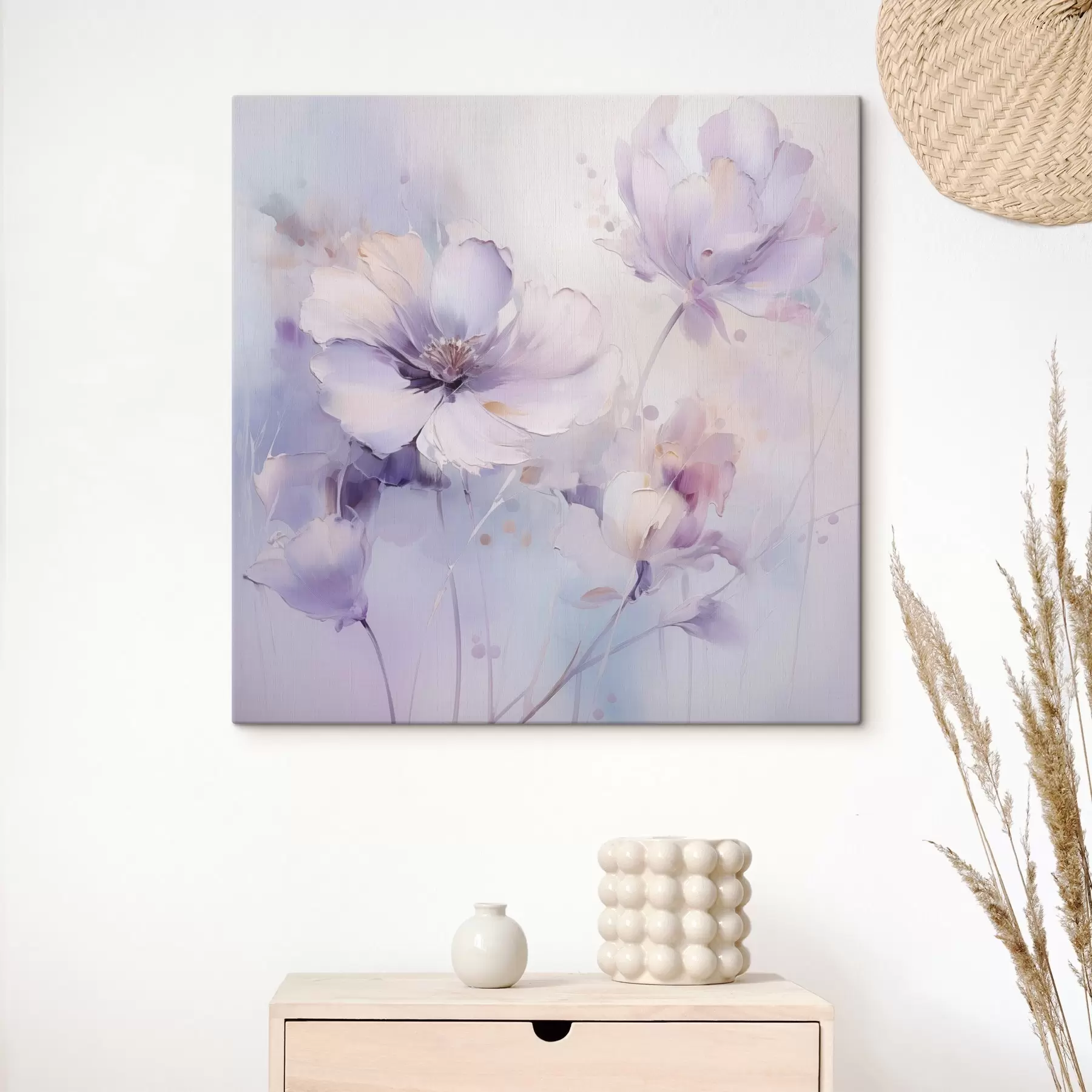 Wandbilder Stilisierte Blumen, gemalt im Stil eines Gemäldes s48989