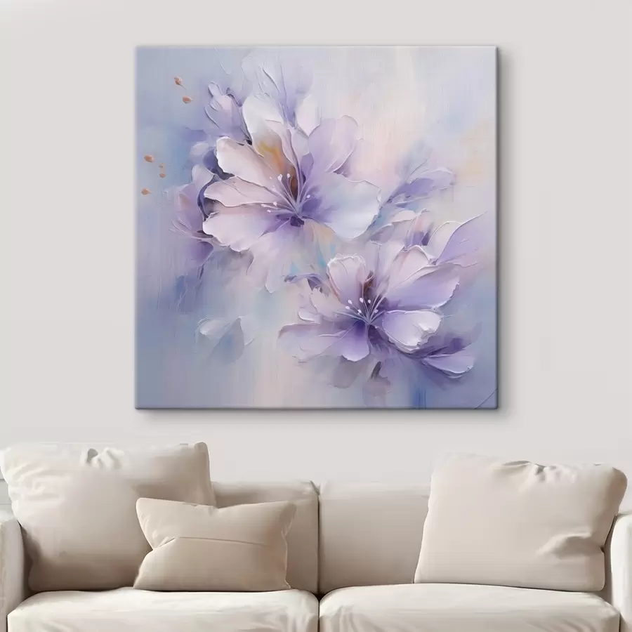 Wandbilder Stilisierte Blumen, gemalt im Stil eines Gemäldes s48990