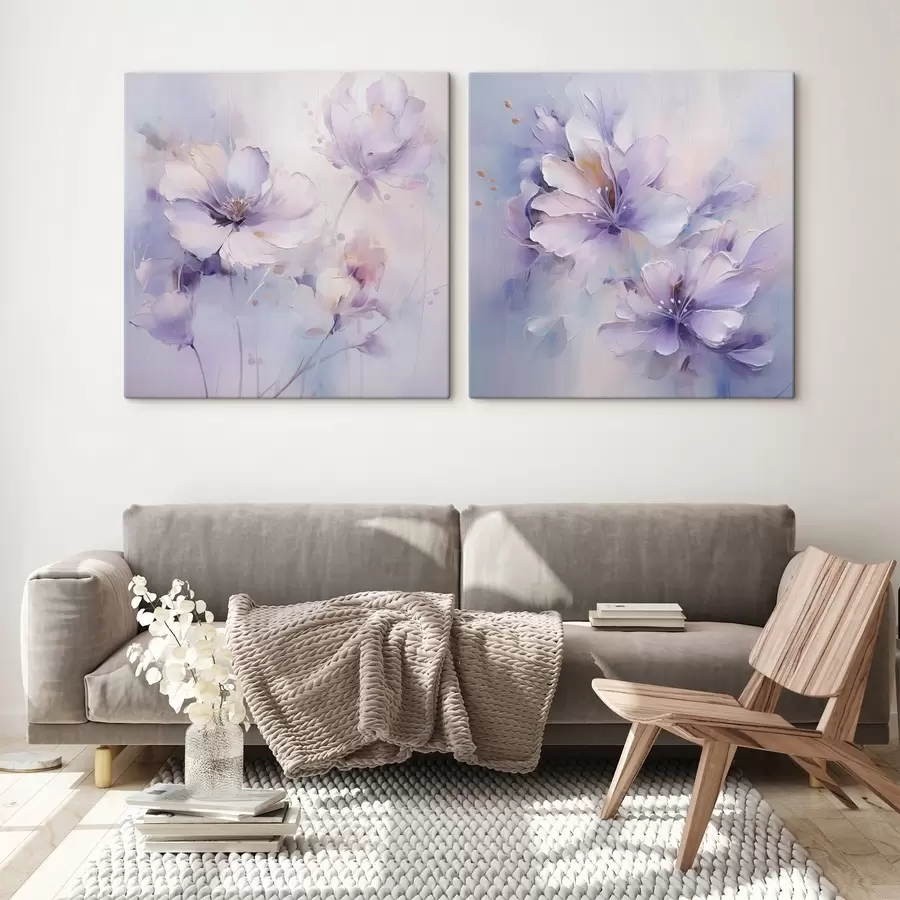 Wandbilder Stilisierte Blumen, gemalt im Stil eines Gemäldes m30414