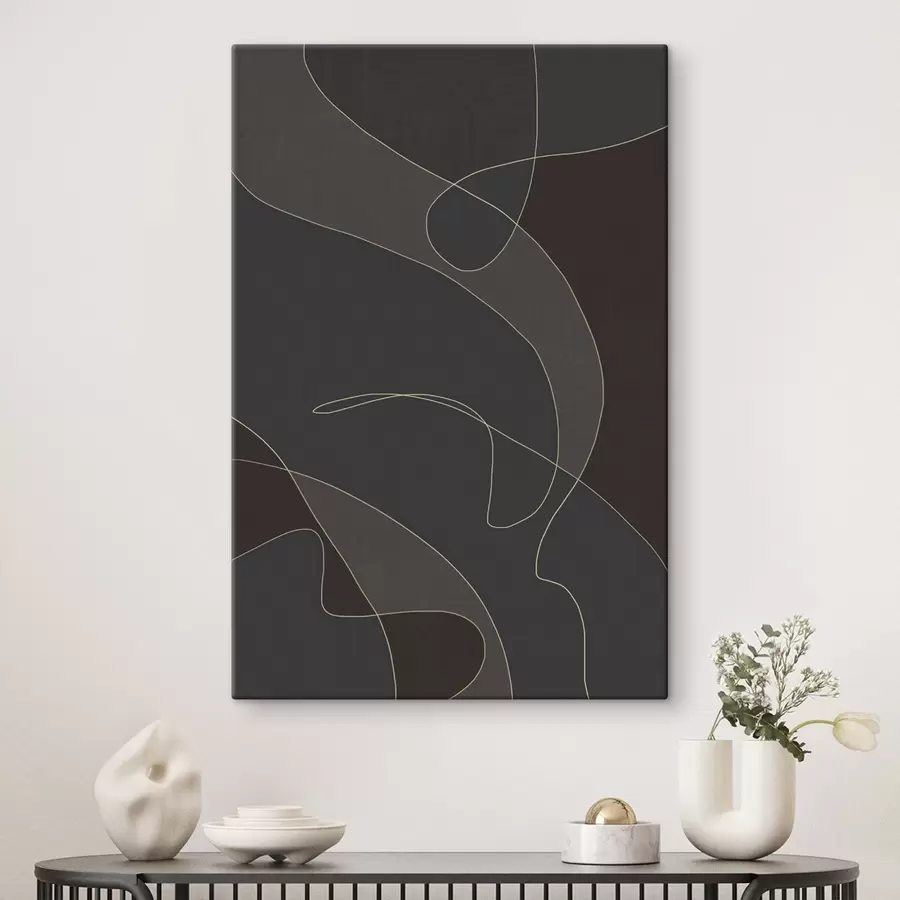 Wandbilder texturelle Abstraktion in dunklen Farbtönen s48997