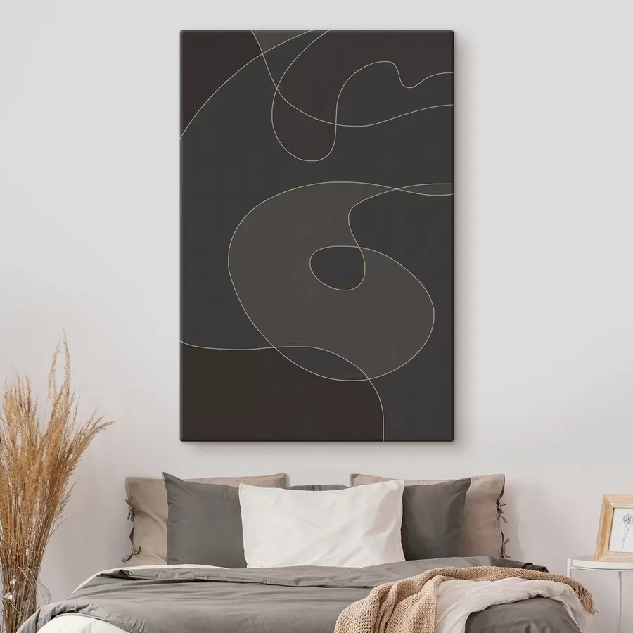 Wandbilder texturelle Abstraktion in dunklen Farbtönen s48998