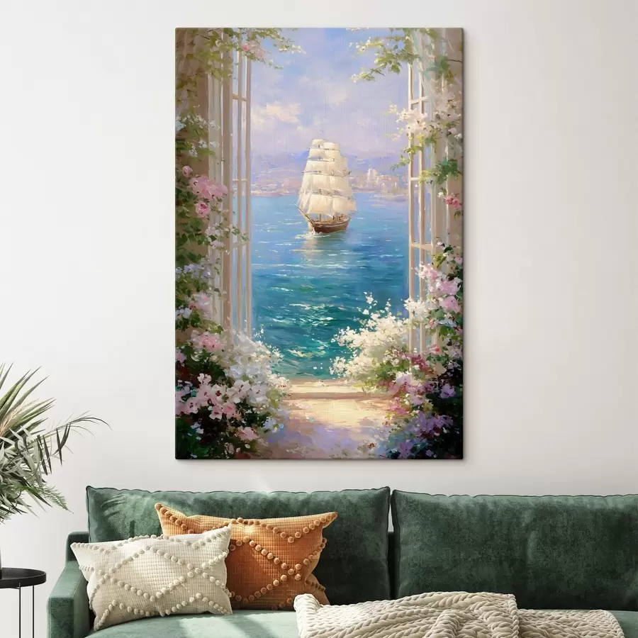 Wandbilder eine blumige Ansicht des Schiffes s49004