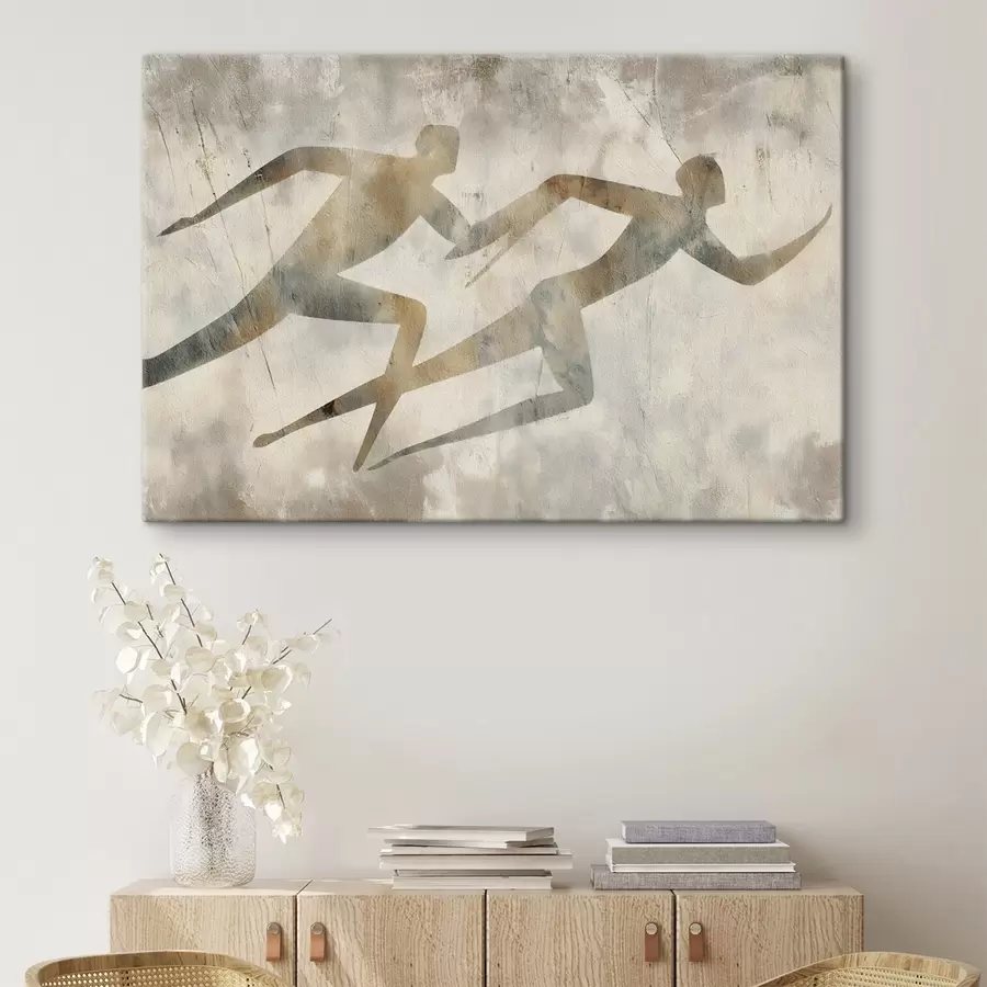 Wandbilder Abstraktion zweier rennender Figuren s49005