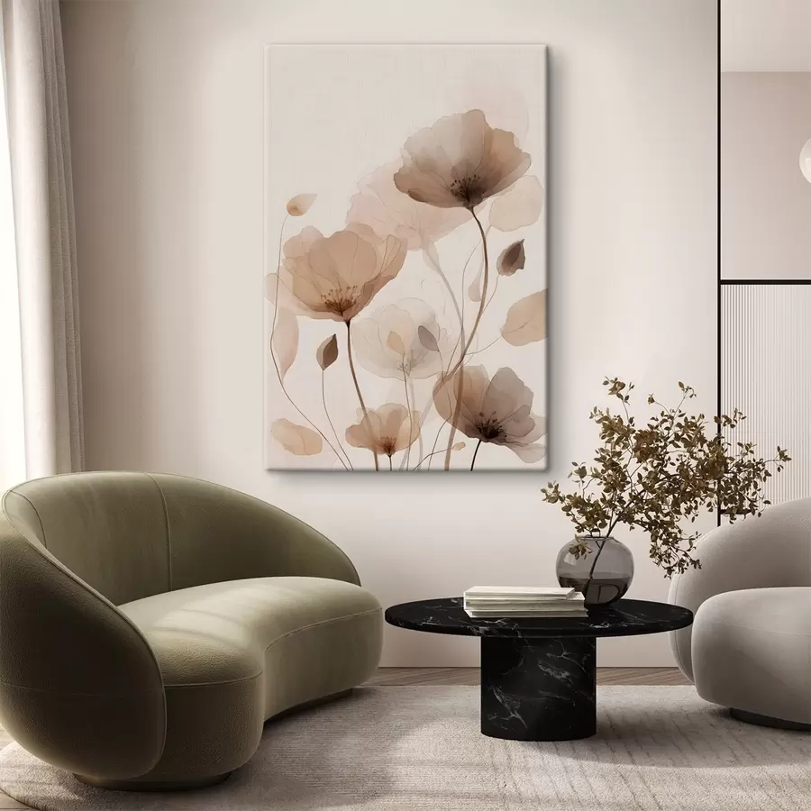 Wandbilder Blumen in Aquarell in Brauntönen s49007