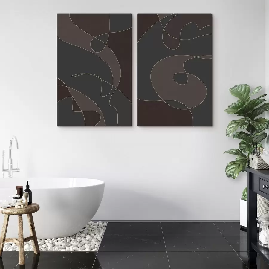 Wandbilder texturelle Abstraktion in dunklen Farbtönen m30433