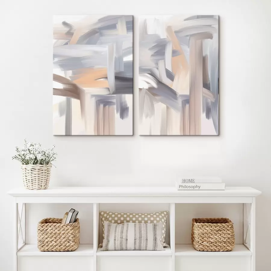 Wandbilder ein abstraktes Gemälde in hellen Farben m30434