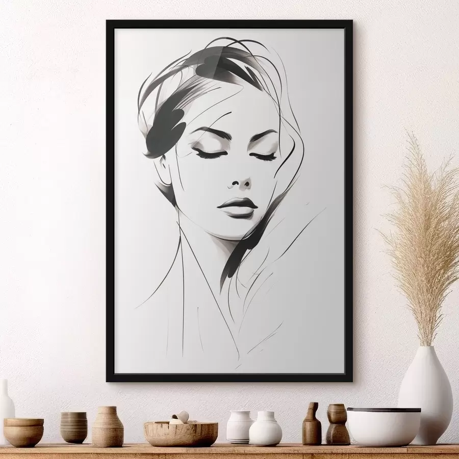 Fototapete Skizze einer abstrakten Frau f49024