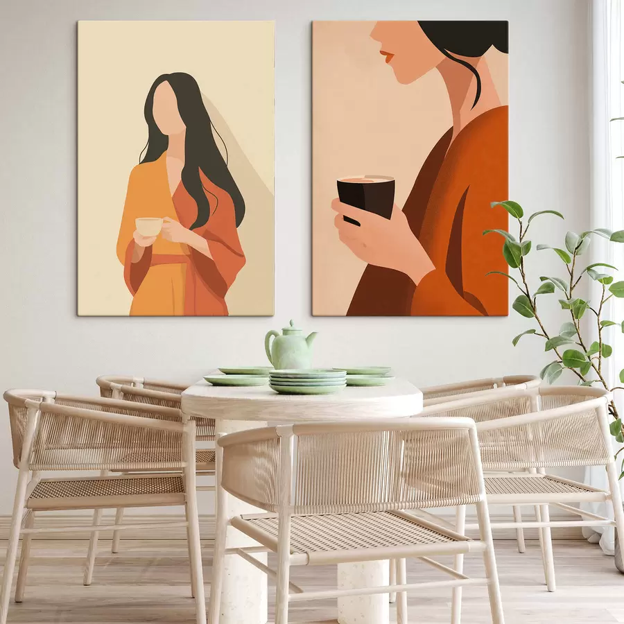 Wandbilder Frau mit Tasse m30420