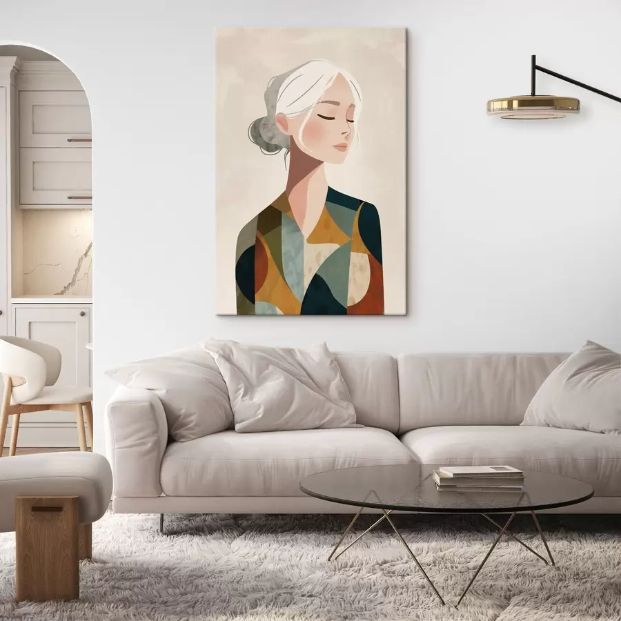 Wandbilder Frau im geometrischen Stil s49029