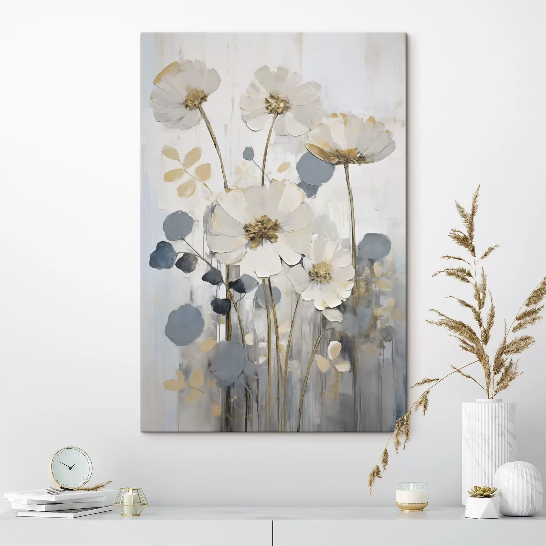Wandbilder Abstrakte Blumenimitation einer Malerei s49073